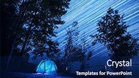  Presentation with night sky - PPT theme consisting of river with star trail background and a navy blue colored foreground