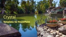  Presentation with trees - Slide deck having riverbank-is-planted-with-trees background and a tawny brown colored foreground