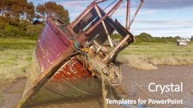  Presentation with fishing boat - Beautiful slides featuring grass estuary - derelict fishing boat wrecks lying backdrop and a coral colored foreground