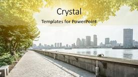  Presentation with path - PPT theme enhanced with walking path in the park background and a blonde colored foreground