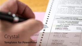  Presentation with election - PPT theme featuring riverside-california-usa-10-2020 background and a coral colored foreground