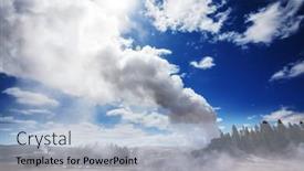  Presentation with yellowstone - Beautiful PPT theme featuring riverside-geyser-in-yellowstone backdrop and a light blue colored foreground