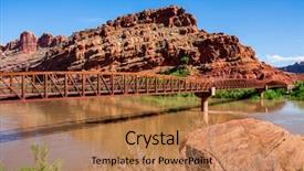  Presentation with moab - Presentation consisting of riverway bridge in moab utah background and a coral colored foreground