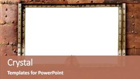  Presentation with old style - PPT theme enhanced with rivets and rusty frame background and a coral colored foreground