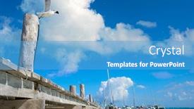  Presentation with maya - Amazing PPT layouts having riviera maya maroma caribbean beach marina pier in mayan mexico backdrop and a teal colored foreground