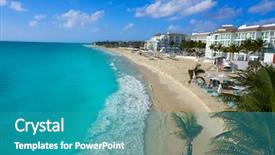  Presentation with mexico cancun - Audience pleasing PPT theme consisting of mexican village - playa del carmen beach backdrop and a teal colored foreground