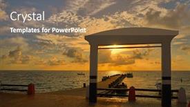  Presentation with maya - Theme featuring riviera maya sunrise pier background and a coral colored foreground