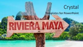  Presentation with maya - Colorful slide set enhanced with riviera maya wooden sign backdrop and a arctic colored foreground