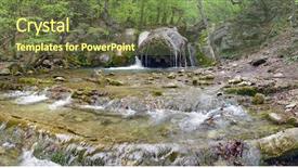  Presentation with amyloid cascade - Presentation theme consisting of riwer - panorama of waterfall cascade background and a  colored foreground