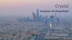  Presentation with saudi arabia - Slides with riyadh-february-29-aerial-view background and a light blue colored foreground