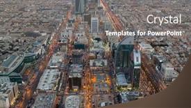  Presentation with saudi arabia - PPT theme enhanced with riyadh-february-29-aerial-view background and a gray colored foreground