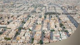  Presentation with saudi arabia - PPT theme having riyadh-february-29-aerial-view background and a light gray colored foreground