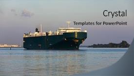  Presentation with hamburg - Colorful PPT theme enhanced with ro - ro-ro freight ship leaving hamburg backdrop and a light gray colored foreground