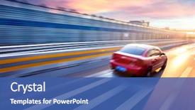  Presentation with freeway - Audience pleasing presentation design consisting of road - car driving on freeway backdrop and a ocean colored foreground