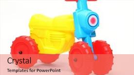  Presentation with white parents and black children - Amazing presentation having plastic road - children's bicycle on a white backdrop and a coral colored foreground