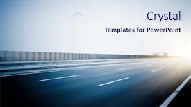  Presentation with road - Beautiful PPT theme featuring road - empty highway blue toned images backdrop and a sky blue colored foreground