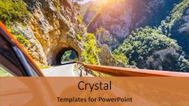  Presentation with bosnia - Colorful theme enhanced with road - famous piva canyon with its backdrop and a gold colored foreground