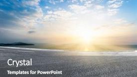  Presentation with freeway - Audience pleasing slides consisting of road - freeway with sky background backdrop and a dark gray colored foreground