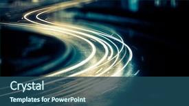  Presentation with shanghai - Colorful presentation theme enhanced with road - light trails on the steet backdrop and a ocean colored foreground