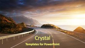  Presentation with road - Beautiful PPT theme featuring road - oad by the sea backdrop and a tawny brown colored foreground