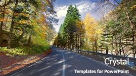  Presentation with road - Theme having road a series of picture background and a dark gray colored foreground