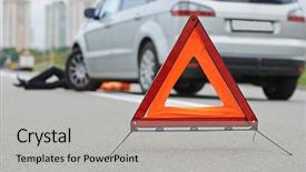  Presentation with collision - Slide deck consisting of road accident knock down pedestrian background and a light gray colored foreground