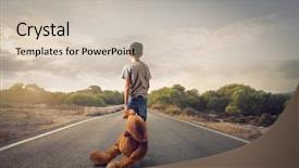  Presentation with childhood - Cool new slide set with road adventure - leaving childhood behind backdrop and a soft green colored foreground