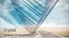  Presentation with wooden cross against the sky - Beautiful PPT theme featuring road against sky with graphs backdrop and a soft green colored foreground