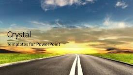  Presentation with free - Presentation theme featuring road ahead - free way background and a yellow colored foreground