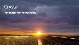  Presentation with road injuries - PPT theme having road ahead and the sunrise background and a ocean colored foreground