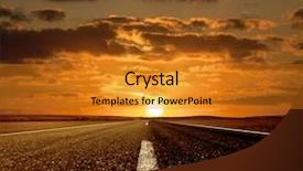  Presentation with road - Slide set having road ahead and the sunset background and a gold colored foreground