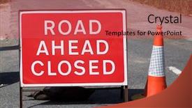 Presentation with hazard - Presentation theme featuring road ahead closed sign background and a red colored foreground