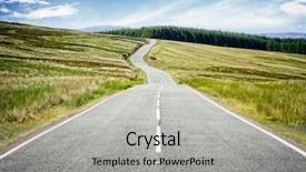  Presentation with highway - Slide set consisting of road ahead highway disappearing background and a light gray colored foreground