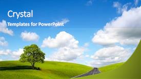  Presentation with road - Beautiful presentation theme featuring road ahead backdrop and a teal colored foreground