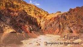  Presentation with geological - PPT theme enhanced with road-among-geological-layers background and a coral colored foreground
