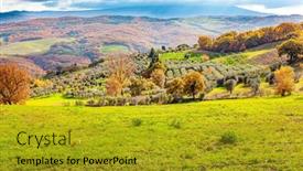  Presentation with hill road - Slides featuring road-among-grasses-and-trees background and a  colored foreground