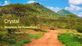  Presentation with west africa - Amazing slides having road and bush with savanna backdrop and a tawny brown colored foreground