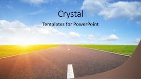  Presentation with asphalt road animtion - Colorful slide deck enhanced with road and clouds on blue backdrop and a  colored foreground