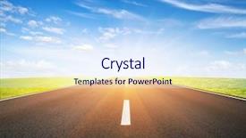  Presentation with asphalt road animtion - Beautiful slides featuring road and clouds on blue backdrop and a  colored foreground