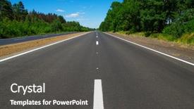  Presentation with asphalt road animtion - Audience pleasing slide deck consisting of road and clouds on blue backdrop and a  colored foreground