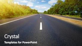  Presentation with asphalt road animtion - Colorful theme enhanced with road and clouds on blue backdrop and a dark gray colored foreground