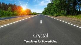  Presentation with asphalt road animtion - Cool new theme with road and clouds on blue backdrop and a dark gray colored foreground