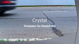  Presentation with road - Theme with road-and-fence-close-view background and a gray colored foreground