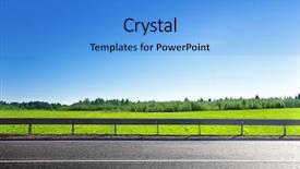  Presentation with road to excellenace - Amazing presentation theme having road and field of spring backdrop and a light blue colored foreground