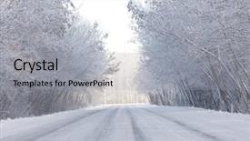  Presentation with winter - Colorful slides enhanced with road and hoar-frost backdrop and a light gray colored foreground