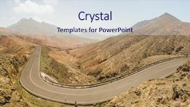  Presentation with long and winding road - Slide deck consisting of road and mountains at viewpoint background and a sky blue colored foreground