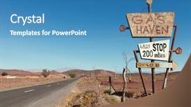  Presentation with tall - Slide deck enhanced with road and tall vintage gas background and a teal colored foreground