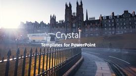  Presentation with scotland - Presentation consisting of road-and-university-of-edinburgh background and a gray colored foreground