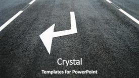  Presentation with road pavement - Presentation theme enhanced with road arrow background and a dark gray colored foreground