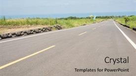  Presentation with farm - Slides with road at green paddy farm background and a light gray colored foreground